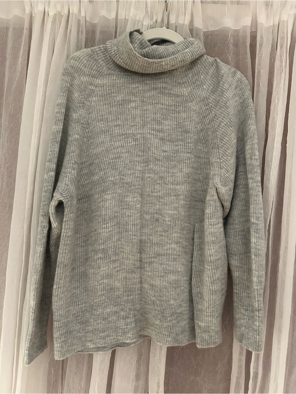 Quine Grey Wool Turtleneck Sweater